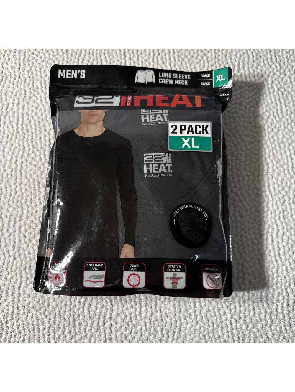 32 Degrees Long Sleeve Men’s Crew Neck 2 Pack Size XL